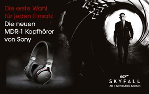 MDR-1 Kopfhörer von Sony und zwei James Bond-Filme im Bundle