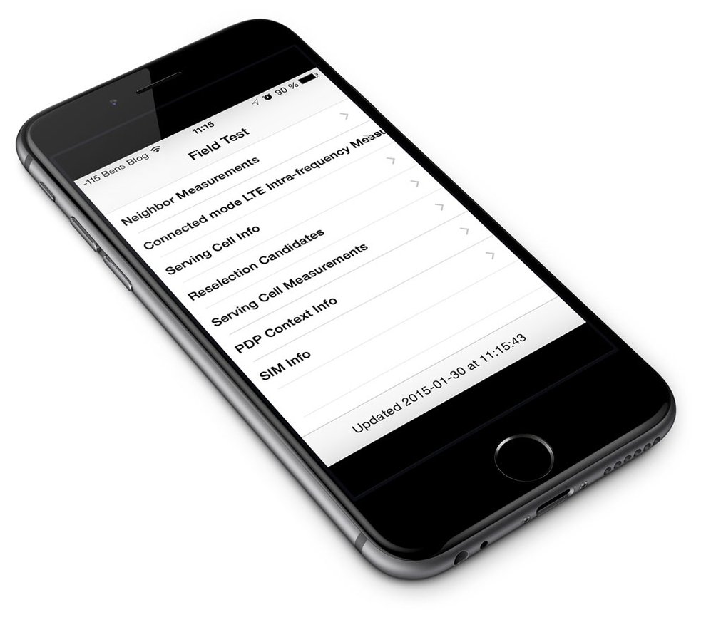 Die Field Test App von iOS 8