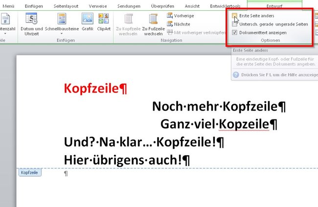 word-kopfzeile-formatieren