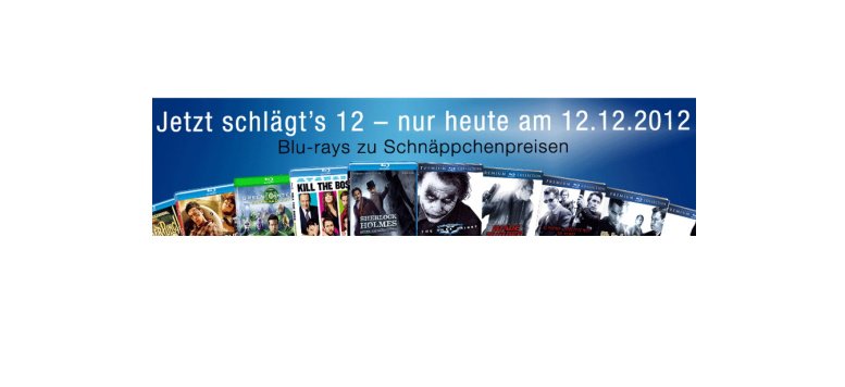 Am 12.12.2012: Blu-rays zum Schnäppchenpreis bei Amazon