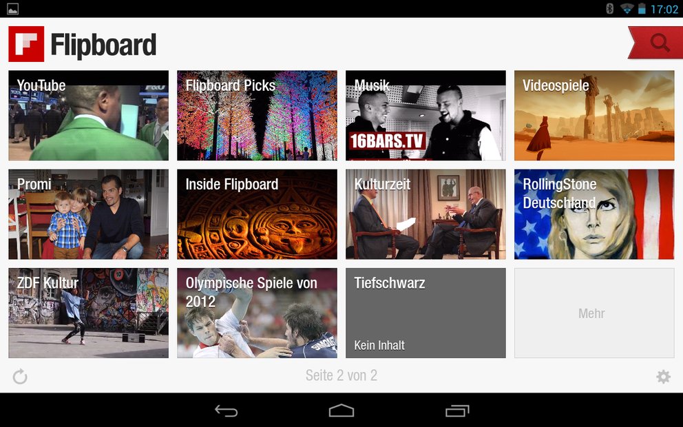 Flipboard jetzt auch als Tablet-Version