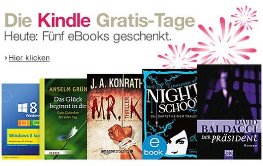 Amazon verschenkt eBooks: Kindle-Gratis-Tage vom 25.12. bis zum 6.1.