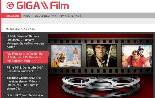 Best of GIGA \\ Film 2012: Die Top 10 des Jahres