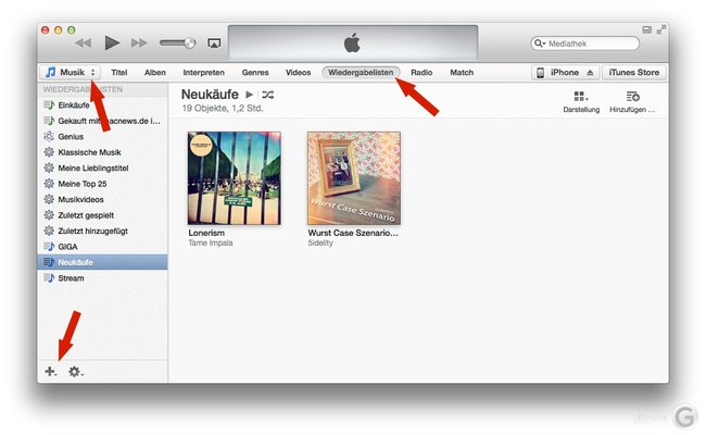 iTunes 11 Wiedergabeliste