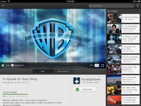 YouTube-App: Jetzt endlich mit iPad- und iPhone-5-Unterstützung