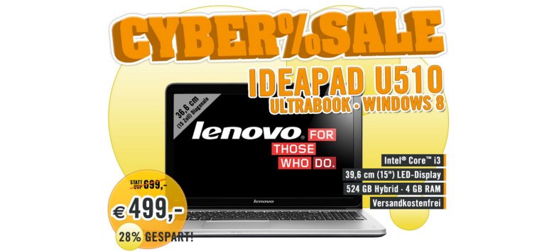 Lenovo IdeaPad U510 für 499,00 statt 699,00 Euro im Cybersale