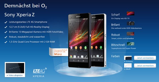 Sony Xperia Z: In Deutschland ab Februar/März erhältlich