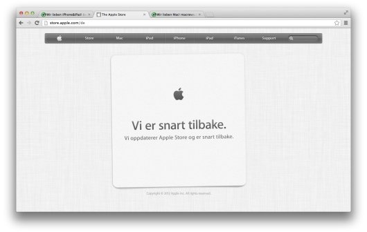 Apple Store offline: Neue Produkte – oder eher Wartung (Update)