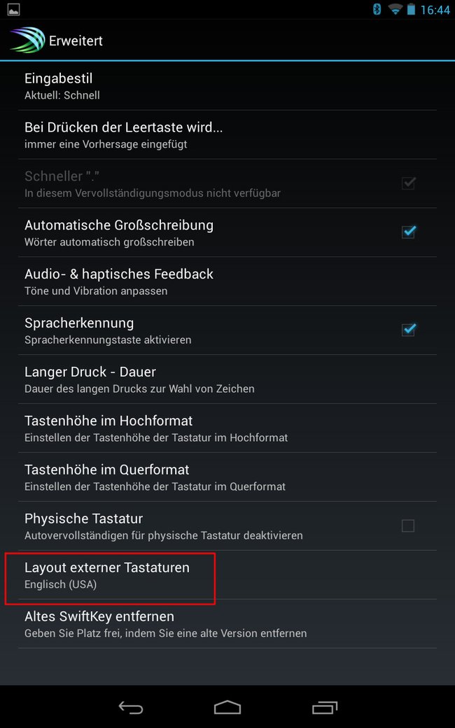 Korrektes Layout für Android-Bluetooth-Tastaturen 09