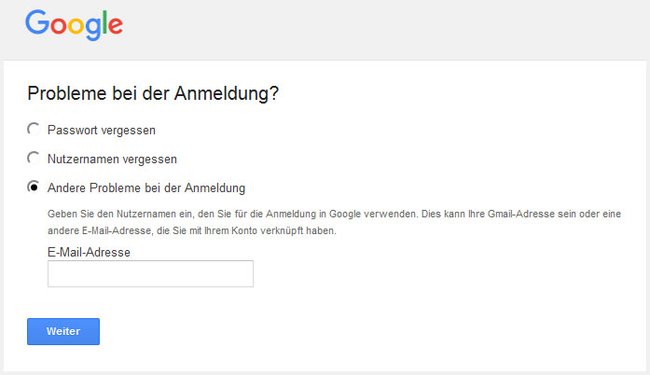 Über diese Webseite könnt ihr euer Google-Konto für kurze Zeit wiederherstellen. Bild: GIGA