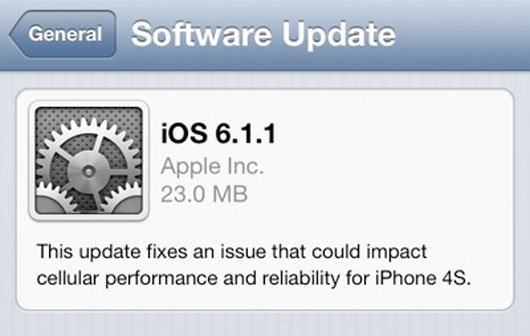 iOS 6.1.1: Apple veröffentlicht Update für iPhone 4S