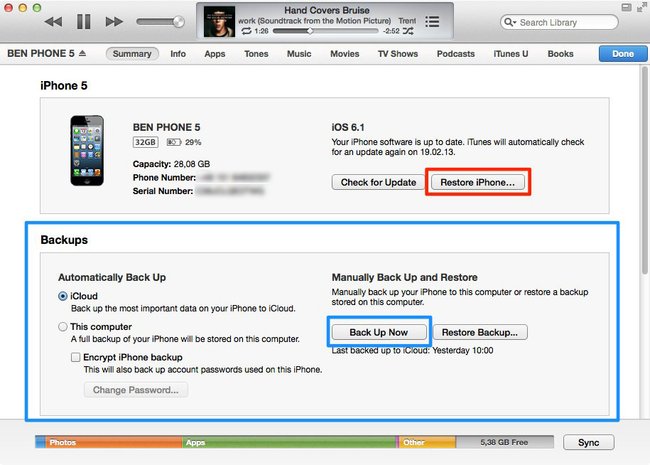 iTunes - Backup & Wiederherstellung