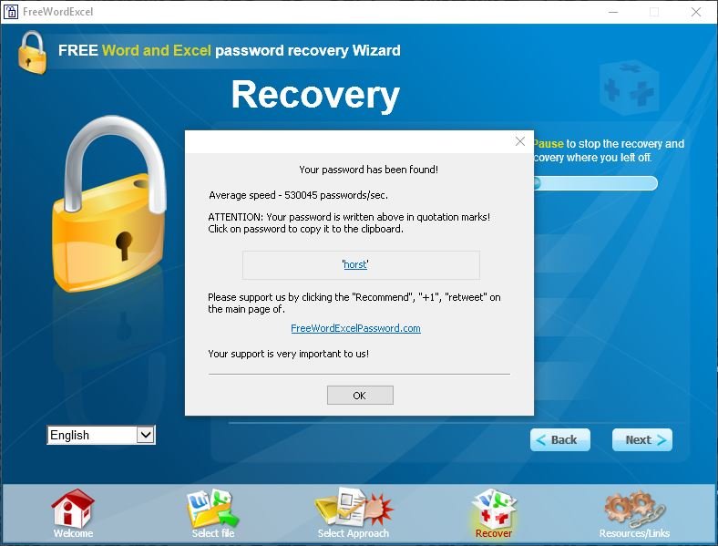 free word and excel password recovery wizard 2.1.15