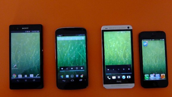 Display-Vergleich: HTC One vs Nexus 4 vs iPhone 5 vs Sony Xperia Z