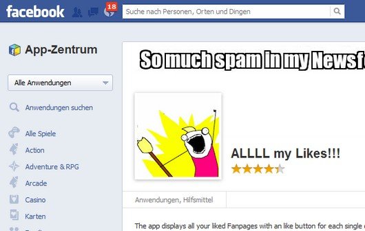 Alle Facebook-Likes anzeigen und "Gefällt mir"s löschen