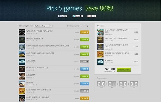 GOG: Mit der "Pick 5" Promo 80% sparen