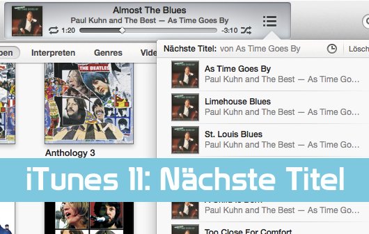 Mit iTunes 11 als DJ auflegen: "Nächste Titel" richtig nutzen