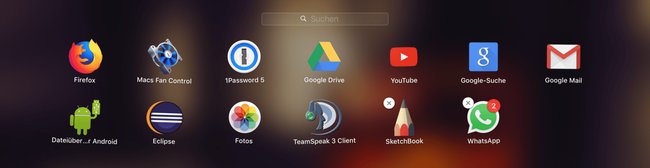 Deinstallierbare Programme erkennt ihr an dem X oben links. Bildquelle: macuser.de