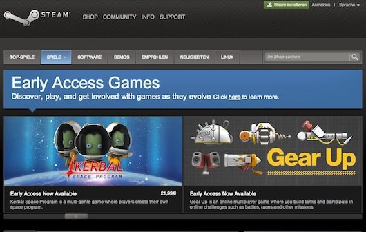 Early Access: Vorab-Versionen von Spielen bei Steam