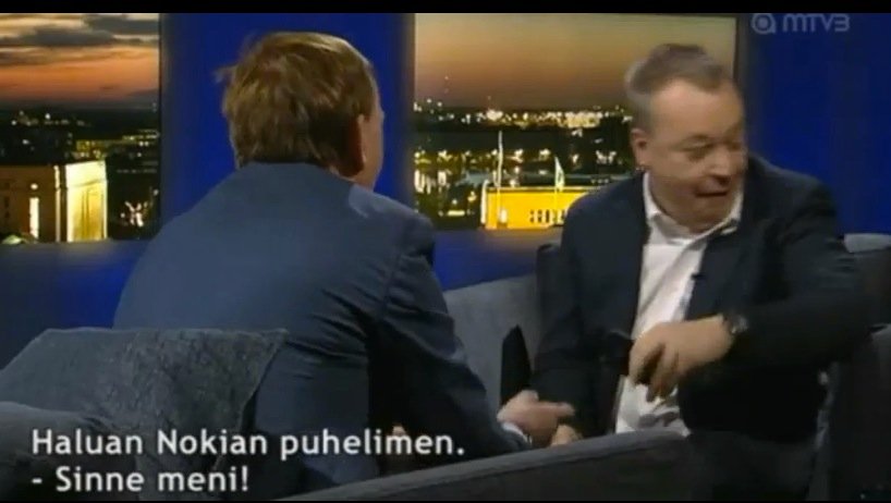 Nokia-Chef Elop wirft bei Interview iPhone auf den Boden