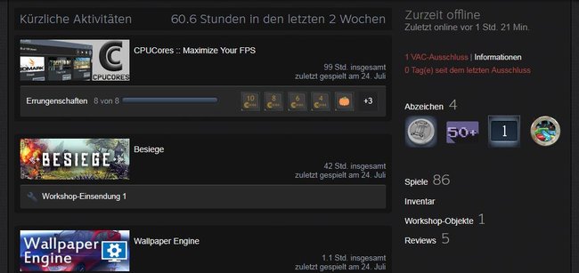 Dieser Steam-Nutzer wurde heute gesperrt. Den Grund wird er nie erfahren.