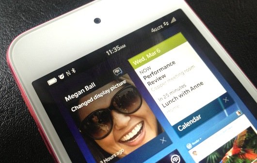 BlackBerry 10 OS auf iPhone und Android-Geräten: Demo-Seite des Betriebssystems