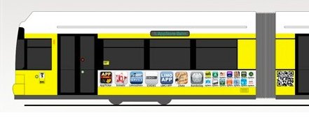 App-Straßenbahn: Rollender App Store fährt durch Berlin