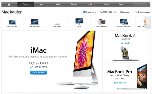 Apple Store: Apple verbessert Website für Touchscreen-Geräte