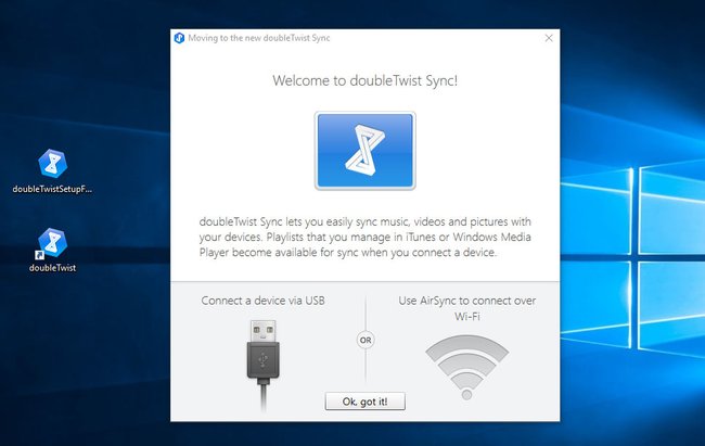 doubleTwist Sync ist auf dem PC installiert.