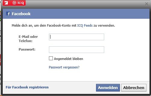 ICQ anmelden Facebook