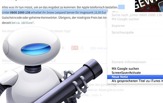 Tipp für OS X: Neue Notiz aus Zwischenablage erstellen