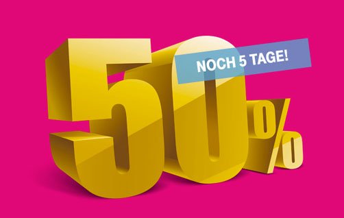 Smartphones mit 50 % Rabatt in Verbindung mit einem Vertrag bei T-Mobile