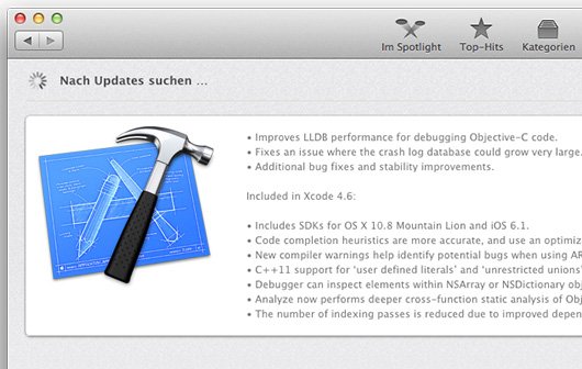 Update für Xcode: Version 4.6.2 vor der WWDC