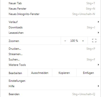 Google-Chrome-Menü