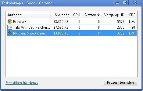 Google Chrome Viele Prozesse Taskmanager