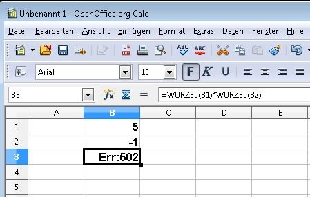 OpenOffice Error 502 Wurzel
