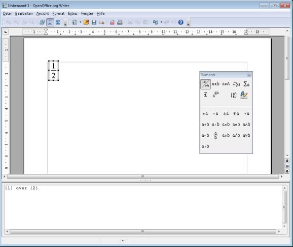 OpenOffice Formeln Writer Editor
