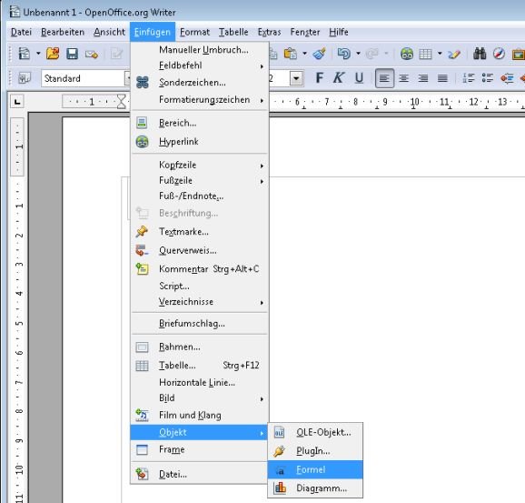 OpenOffice Formeln Writer
