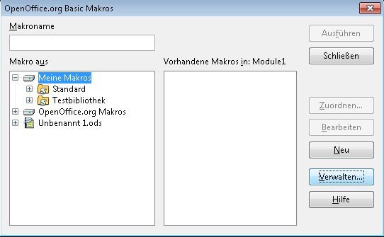 OpenOffice Makro Auflistung