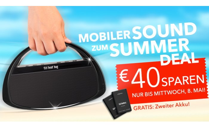 40 Euro sparen: tizi beat bag mit Zusatzakku im Sound Summer Deal