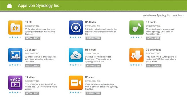 Synology Apps fürs Smartphone.