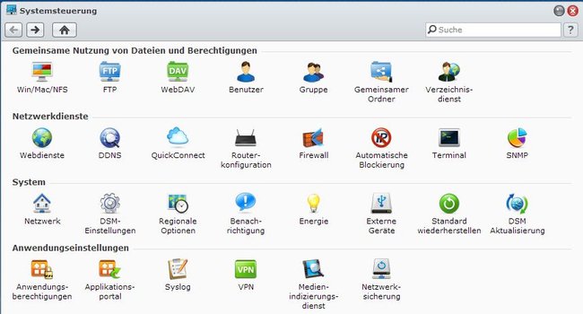 In der Systemsteuerung stellt ihr euer Synology NAS richtig ein.