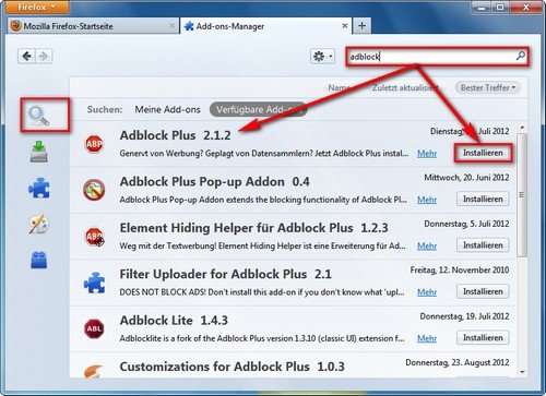 mozilla firefox adblock addon