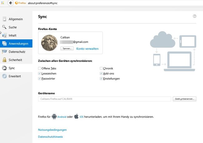 firefox-sync-einstellungen