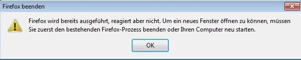 firefox wird bereits ausgeführt fehlermeldung