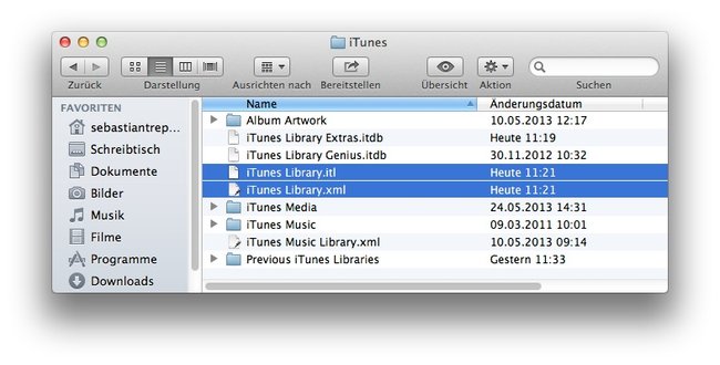 iTunes-Mediathek-Datei-Library