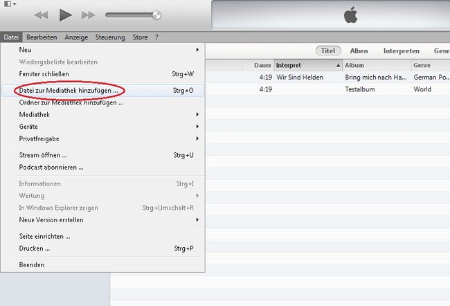 In iTunes ein Video zur Mediathek hinzufügen