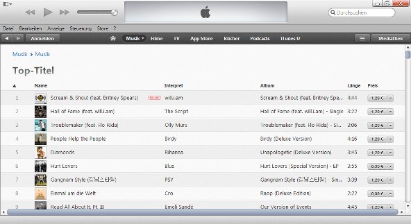 iTunes Charts Screenshot