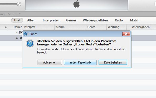 iTunes Duplikate löschen Screenshot