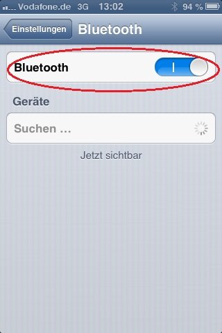 iTunes iPhone Bluetooth Screenshot